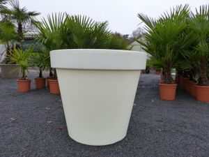 E&K Übertopf Ø 80 cm Pflanztopf Blumentopf Pflanzkübel "Ecken und Kanten" Kübel - Farben: anthrazit, weiss, grau XXL groß