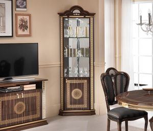 Eckvitrine Schrank Eckschrank Schränke Möbel Glasschrank Design Möbel Regale Neu