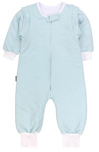 TupTam Baby Schlafsack mit Beinen und Ärmel  e Materialien Winterschlafsack, Farbe: Tupfen Mineralgrün, Größe: 104-110