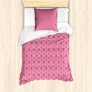 ABAKUHAUS rosa Damast Bettbezug Set für Einzelbetten, Monochrome Blumen-Kunst, Milbensicher Allergiker geeignet mit Kissenbezug, 135 cm x 200 cm - 80 x 80 cm, Getrocknete Rose und Baby-Rosa