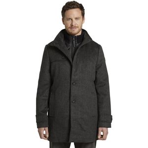 TOM TAILOR Wollmantel Winter Mantel Jacke wool coat NOS dark grey mini struc L