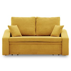 Sofa DORMA 148x86 - mit schlaffunktion - Farben zur Auswahl - komfortables Sofa - mit Bettkasten - Stoff POSO 043 Honigfarbe