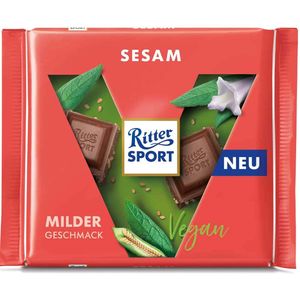 Ritter Sport Sesam vegane Schokoladenkuvertüre mit Sesamsamen 100g