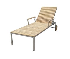 Garden Pleasure Sonnenliege DENVER Edelstahl 304 gebürstet / Teak100% 304769