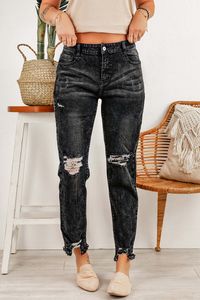 OMG Denim-Hosen für Frauen Zuhura schwarz S