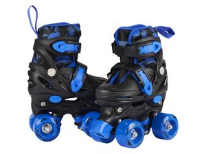 Champz Verstellbare Rollschuhe für Kinder - Hardboot - Schwarz & Blau - Größe 27-30 - ABEC 608Z - Skate Einsteiger