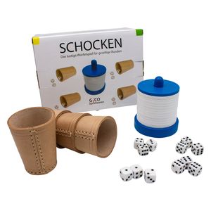 GICO Schocken Set Komplett - Schockbesteck, 4 Würfelbecher mit Würfeln - Jule Meiern Maxen Mörkeln - 7959