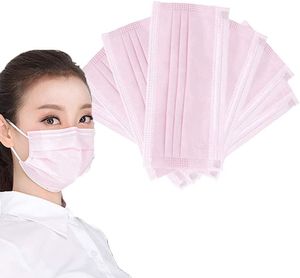 XTDWIN®60 Stück Pink Disposable Shield Einweg-Atemschutzbakterienschutz Mundschutz Gesichtsschutz Rosa 60 Stück