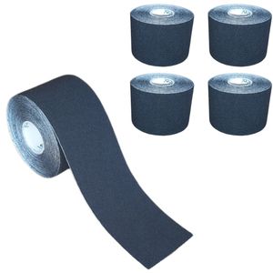 5 Rollen - Tapefactory24 Getting Started Kinesiologie Tape 5cm x 5m - schwarz, Tapes Taping Klebeband Tapeverband Bandage wasserfest