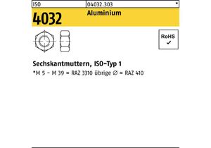 Sechskantmutter ISO 4032 M 6 Aluminium