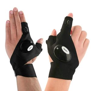 1 Paar LED-Taschenlampen-Handschuhe Leichte fingerlose Outdoor-Angelhandschuhe Werkzeug-Gadgets Geschenke zum Reparieren Arbeiten