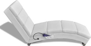 vidaXL Masážne lehátko Chaise Longue White Faux Leather vidaXL Masážne lehátko Chaise Longue White Faux Leather