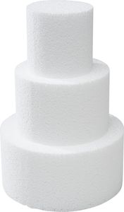 Styroportorte Styropor Torte Minitorte rund 3-Stöckig, 1 Set, 15cm, weiß, 5-10cm Möbius Creativ GmbH