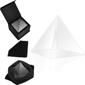 Belle Vous K9 Kristall Prisma Pyramide - 8x8x9,7cm Fotografie Glas Prisma Spektrometer Pyramide mit Samttasche, Mikrofasertuch & Geschenkbox –