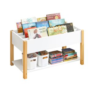 SoBuy KMB35-W Kinder Bücherregal Kinderregal mit Ablagefächern Aufbewahrungsregal Spielzeugregal Weiß BHT ca.: 85x45x42cm