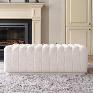 Milton & Oldbrook Pouf 105 cm Arezzo Weiß Teddy