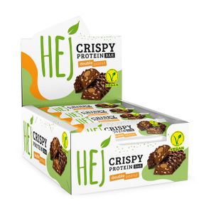 HEJ Vegan Crispy | Protein Bar | 12 x 45g | Double Peanut