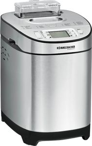 Rommelsbacher BA 550 chlebovar 550 W nerezová oceľ ROMMELSBACHER Farba výrobku: Nerezová oceľ, Materiál plášťa: Plast, Nerezová oceľ, Zabudovaný displej: Áno, Príkon: 550 W, Časový odklad štartu: Áno, Funkcia udržiavania teploty: Áno, Počet automatických programov: 16, Variabilná kontrola prepečenia kôrky: Áno, Vizuálne okienko: Áno, Príprava džemu: Áno, Maximálna hmotnosť chleba: 900 g