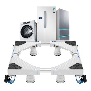 Waschmaschinen-Untergestell Kella Sockel 4 Rollen + 4 höhenverstellbare Füße bis 400 kg zum Transport und Erhöhen von Großgeräten verschiebbares Podest Weiß