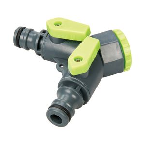 Silverline 2-Wege-Wasserhahn-Verteiler 3/4-/1/2-Zoll-BSP auf 1/2-Zoll