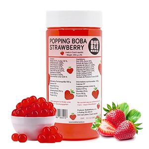 Popping Boba-Fruchtperlen für Bubble Tea | Erdbeere - Fuchtige Tapioka Perlen von Bubble Mania 450 G