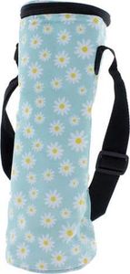 Flaschenkühltasche Gänseblümchen mint/weiß/gelb - ca. 11 x 33 cm