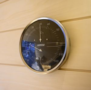 Harvia Sauna Thermo-Hygrometer Thermometer Hygrometer Edelstahl Schwarz Harvia Sauna Thermo-Hygrometer Thermometer Hygrometer Edelstahl Schwarz