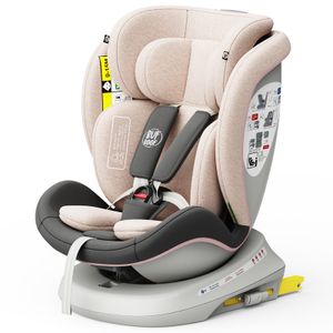 TWT I-SIZE Plus DELUXE LightPink Kindersitz mit 360 Grad drehbarem Isofix-System-BUF BOOF 0, 36 kg