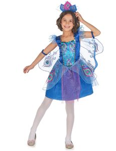 Pfau Kostüm für Mädchen blau-lila