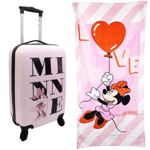 Disney Minnie Maus 2 tlg. Set Kinder Trolley Koffer Reisekoffer plus Strandtuch