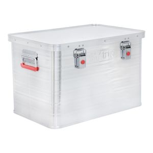 STIER Alubox, Aluminiumbox 65L, Staub- und spritzwasserresistent mit Gummidichtung und 2 Klapphandgriffen