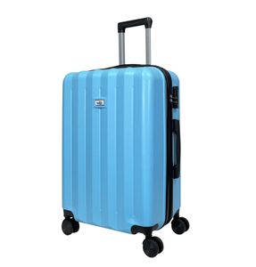 Reisekoffer 1052 Reisetasche Koffer Handgepäck Tasche Trolley ABS Hellblau L-65cm