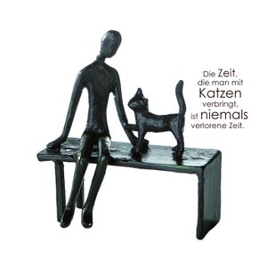 Casablanca Mini Design Skulptur ' Zuwendung ' Gußeisen 12 cm Figur Liebe Katze
