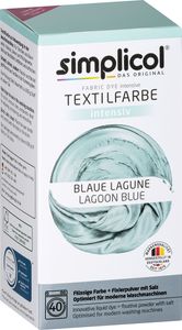 simplicol Textilfarbe intensiv: DIY Färbemittel in 23 Farben inkl. Farb-Fixierer, Farbe:Blaue Lagune (1824), Größe:1er Pack