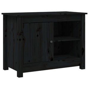 vidaXL TV-Schrank Schwarz 70x36,5x52 cm Massivholz Kiefer