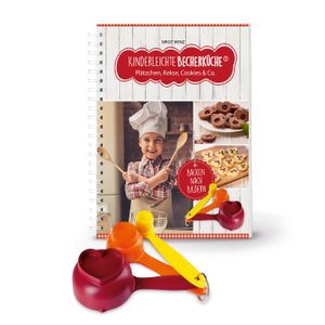 Kinderleichte Becherküche - Back-Set klein 4-tlg. Becher mit Ausstechform süss (Plätze, Maccaron) - Plätzchen, Kekse, Cookies & Co. - Bekannt aus "Die Höhle der Löwen"