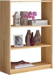 TiCAA Standregal Bücherregal Kiefer Natur H111cm