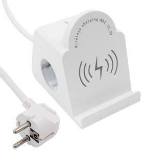 Tischsteckdose McPower "BW-02", 2x Steckdose, 3x USB, Wireless Handyladegerät