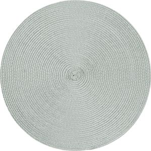 Platzset Polypro Silbergrau rund ca. 35 cm Ø abwaschbar Tischset Platzdeckchen