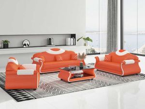 Sofagarnitur 3+2+1 Sitzer Orange JVmoebel