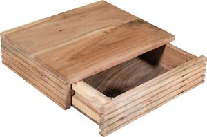 Wandregal Akazienholz massiv 30x25x8 cm Holzregal natur Wandkonsole LEONA