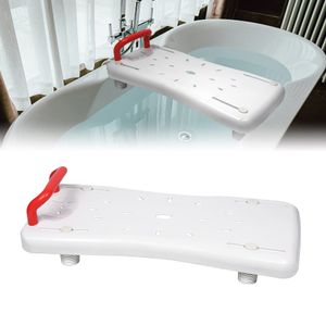 YARDIN Bath Board 70 cm dlouhé sedátko do vany pro seniory s červenou rukojetí a zásobníkem na mýdlo, nastavitelné sedátko do vany pro dospělé do 150 kg