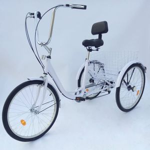 24 zoll Dreirad   für Erwachsene Erwachsenendreirad   fahrrad mit Korb Fahrräde 6 Gänge  Geschenk  für Eltern alte