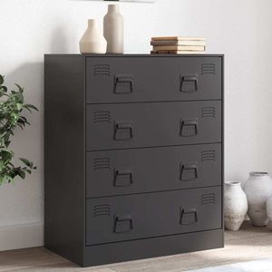 vidaXL Sideboard Schwarz 67x39x83 cm Stahl