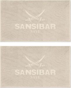 Sansibar Sylt Badematte 2er Set Sansibar Badvorleger, 50x80 cm, 100% Baumwolle, sand