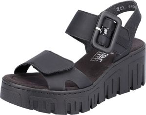 Rieker Damen Sandale Plateau Klettverschluss Deko-Schnalle 68050, Größe:39 EU, Farbe:Schwarz Rieker Damen Sandale Plateau Klettverschluss Deko-Schnalle 68050, Größe:39 EU, Farbe:Schwarz