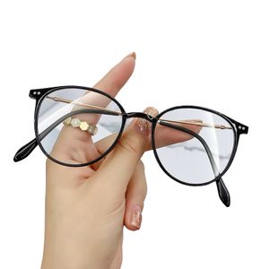 Anti-Blaulicht-Brille, Anti-Überanstrengung der Augen, runder Rahmen, Anti-Strahlung, kein Grad, leichte Augenschutz-Brille, klare Linse, gefälschte Computer-Brille für das Büro, goldfarben