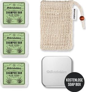Störtebekker® Duschset - 3 x festes Shampoo (Aloe Vera), Sisalsäckchen und GRATIS Seifendose - für die tägliche Pflege - Haar, Körper & Gesicht Störtebekker® Duschset - 3 x festes Shampoo (Aloe Vera), Sisalsäckchen und GRATIS Seifendose - für die tägliche Pflege - Haar, Körper & Gesicht
