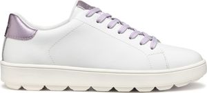 GEOX Sneaker SPHERICA ECUB, Glattleder, Weiß, Damen