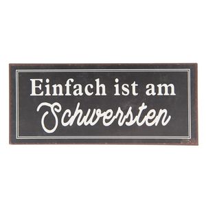 Clayre & Eef Textschild 30x13 cm Braun Metall Rechteck